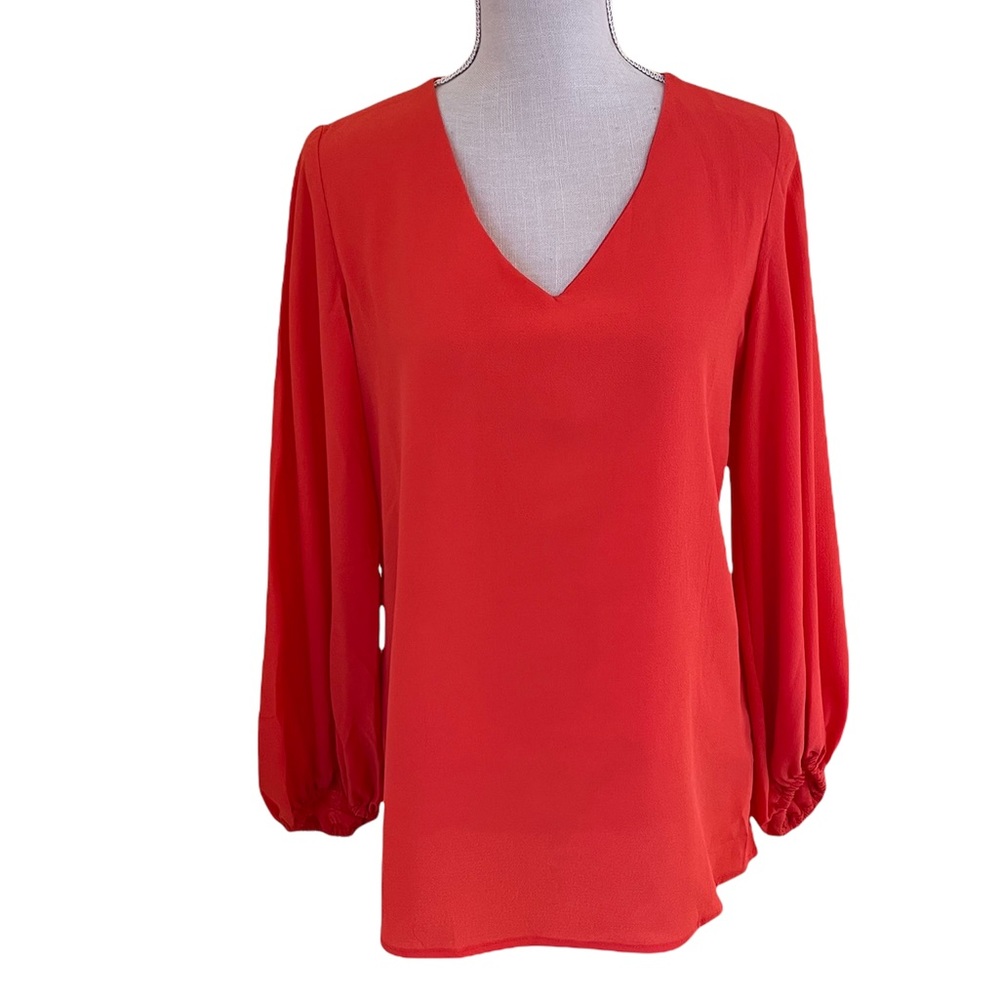 Belongsci Crepe V-Neck Long Sleeve Blouse S